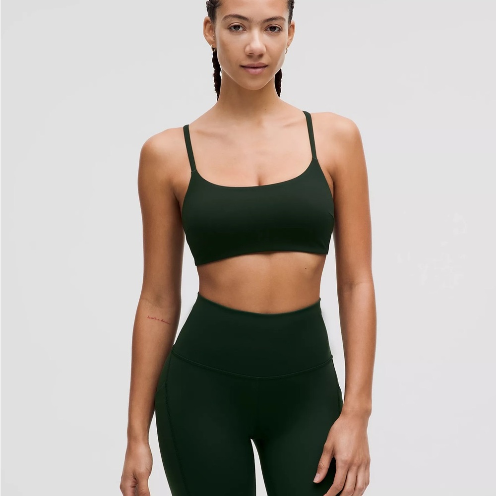Lululemon Athletica Legacy Green Wunder Train Racer Bra C/D
